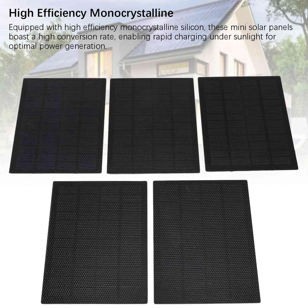 Комплект солнечных панелей 5 шт. 5 Вт Монокристаллический кремний ETFE Защита от дождя Портативные Мини солнечные элементы для электрических игрушек Уличные