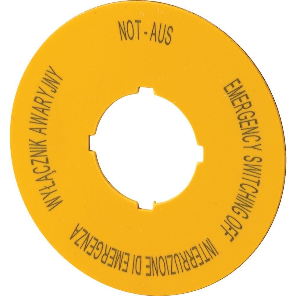 Emergency button plate PL, GB, DE, I M22-XBK5