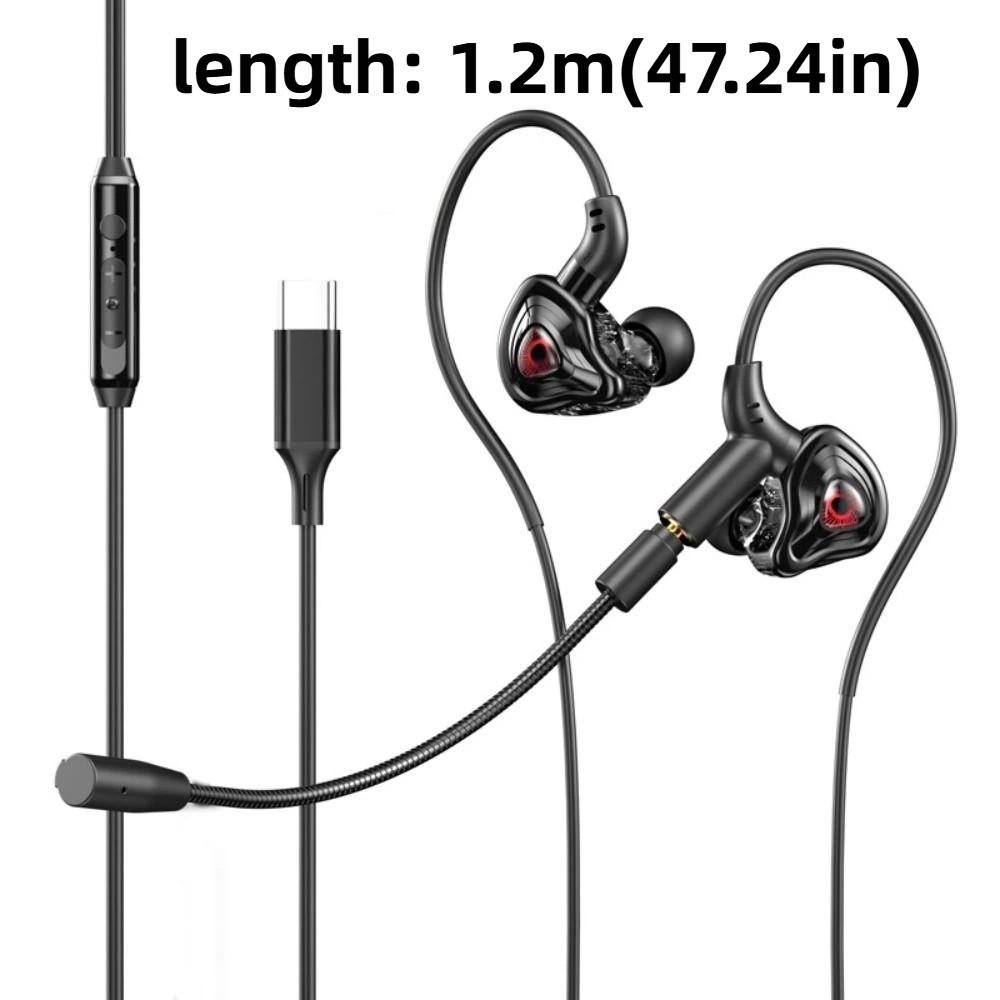 Dual Mic Wired Headset in-Ear Earpiece Headset Stereo Wired Earbuds Wired Earphone  Listen To Music