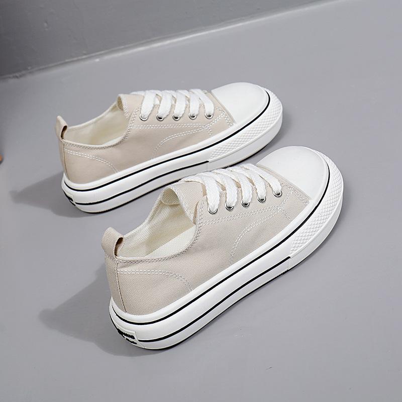 Spring New Canvas Shoes Female Students Wear Platform Casual Shoes Ins Trendy Sneakers Female