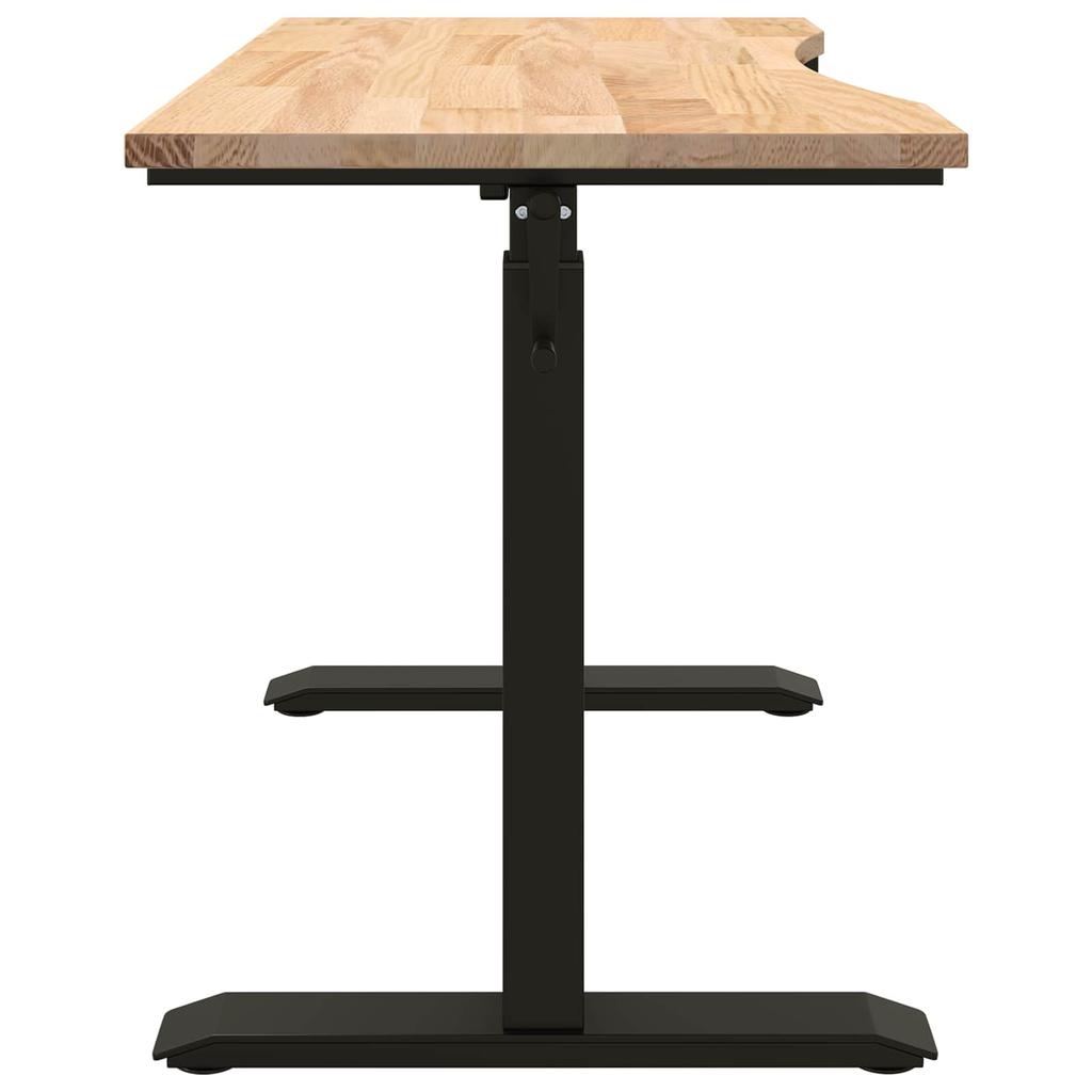 Desk in Black and Natural 120 x 60 cm Solid Oak Wood