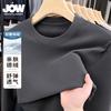 Men's Base Shirt: Autumn Men's Base T-shirt Close fitting Solid Color Round Neck Long Sleeve Base Shirt