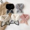 Autumn and Winter Imitation Rabbit Velvet Cross Polka Dot Knitted Fishtail Scarf Scarf Female Korean Version of Warm Neck Protection