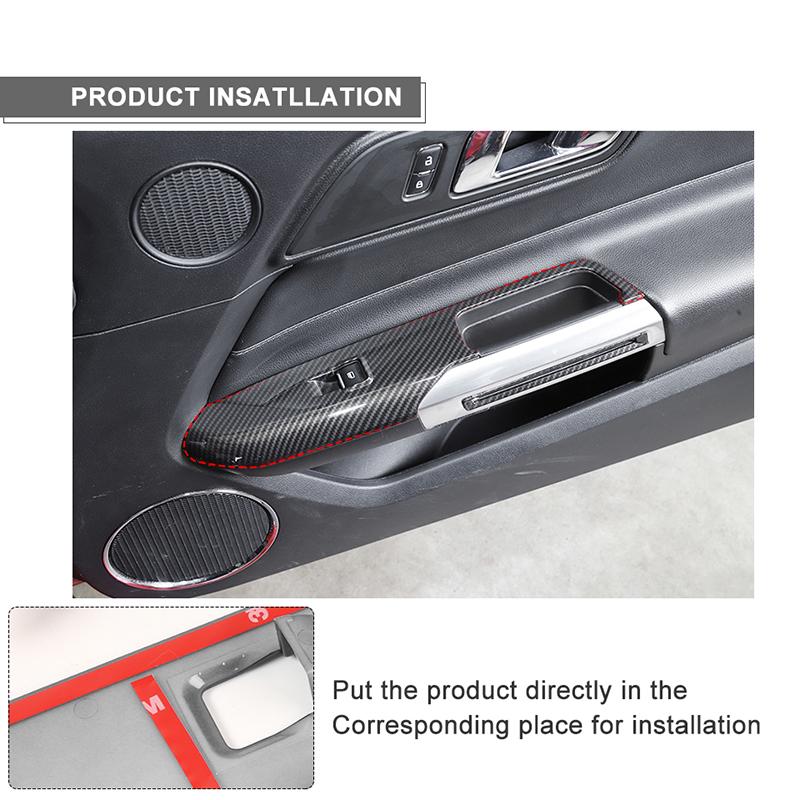 BAWA дверная ручка автомобиля, подлокотник, панель, кнопка переключения окна, декоративная рамка, накладка для Ford Mustang 2015 2016 2017 2018