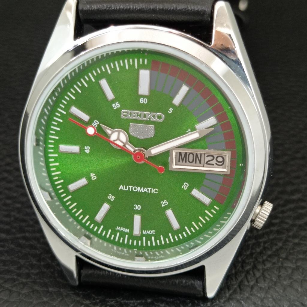 ВИНТАЖНЫЕ АВТОМАТИЧЕСКИЕ SEIKO 5 ВОССТАНОВЛЕННЫЕ ЯПОНСКИЕ МУЖСКИЕ ЧАСЫ С ЗЕЛЕНЫМ ЦИФЕРБЛАТОМ a445576-1