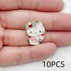 8/9/10PCS Cute cartoon cat DIY alloy accessories earrings necklace bracelet key chain bag accessories pendants