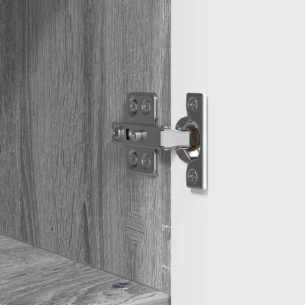 Bathroom Furniture Set 3 pcs Grey Sonoma Plywood and Metal