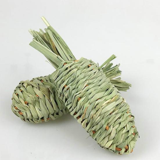 Игрушка для маленьких животных, натуральная трава, плетение ручной работы, игрушка для шлифования зубов, хомяк, кролик, морковь