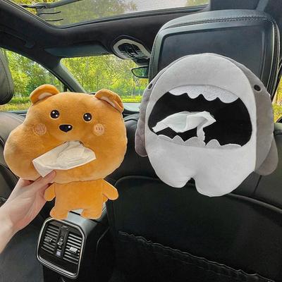 Мультяшная милая автомобильная коробка для салфеток, креативная подвесная коробка для автомобиля, чехол для подлокотника на спинку сиденья автомобиля, сумка для салфеток, мультяшная милая машина