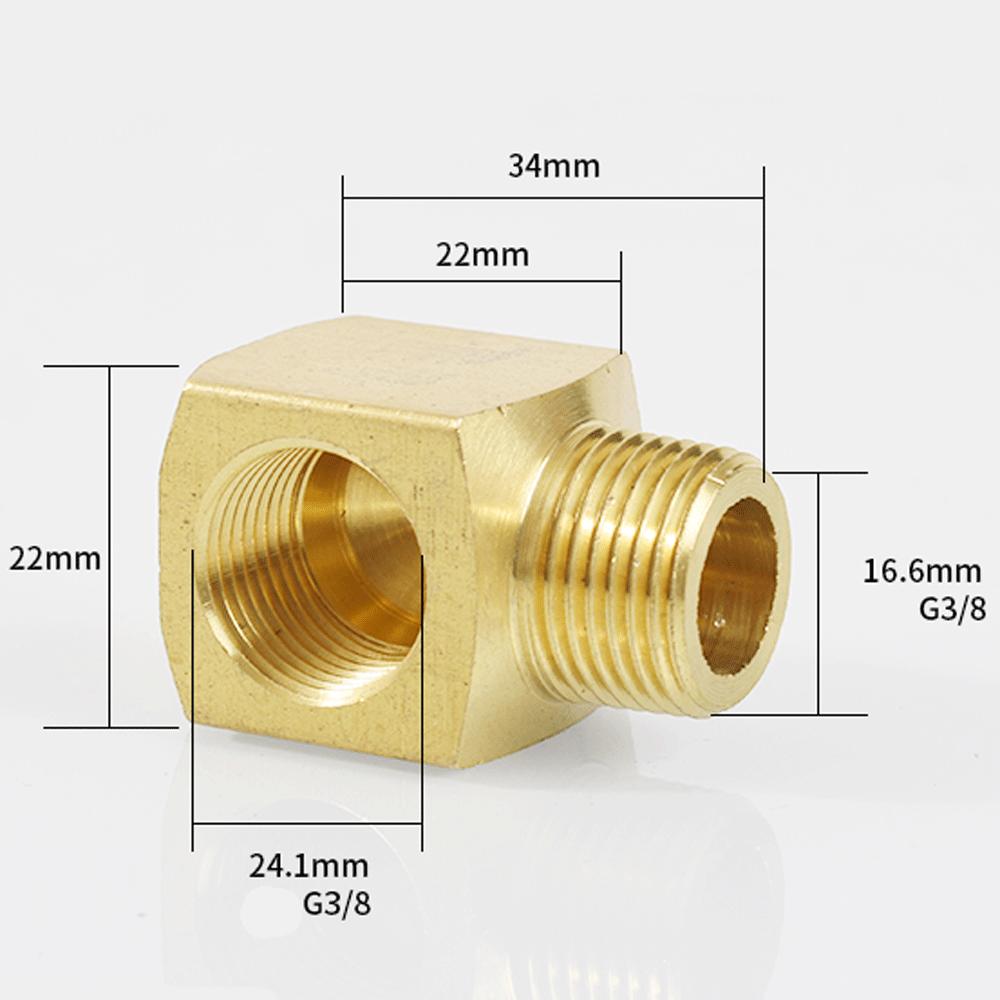 M6 M8 M10 1/8" 1/4" 3/8" BSP Female Male Brass 90 Degree Elbow Pipe Fitting Coupler Connector Water Lubrication Tubing Block
