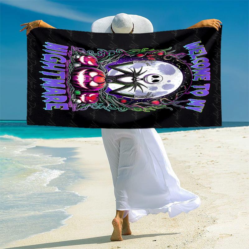 1pc Nightmare Before Christmas Microfiber Beach Towels Quick Dry Towel Sand Beach Towels Pool for Travel Swim Pool. S7290153