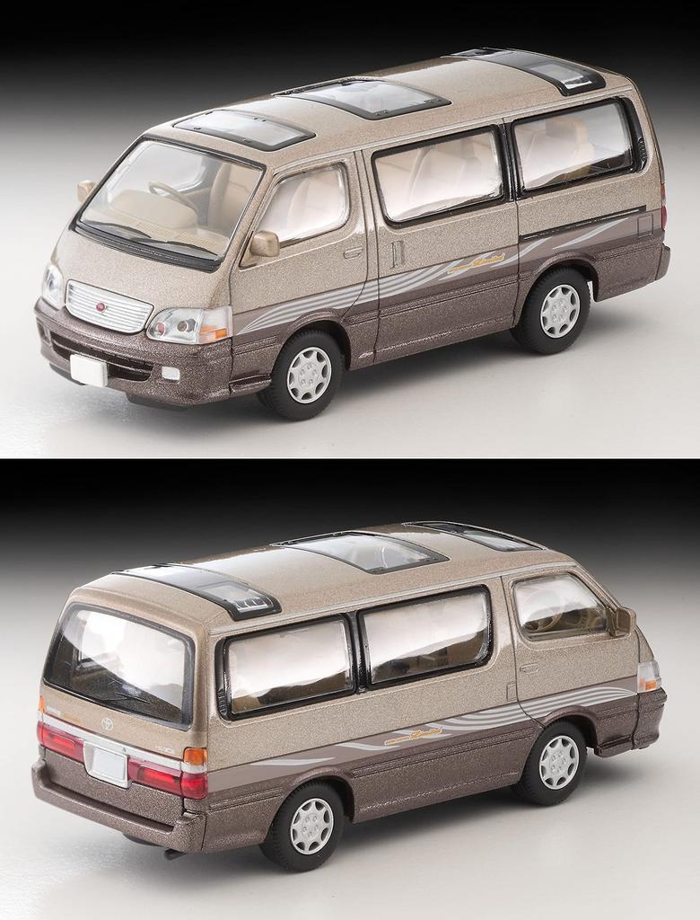 Tomytec Tomica Limited Vintage Neo Scale Toyota Hiace Wagon Super Custom Limited Finished Model 1/64 LV-N216c Beige/Brown