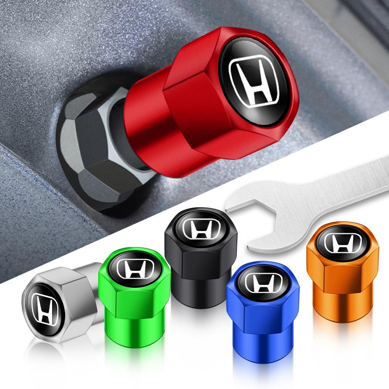 hot For Honda Civci FIT CRV Accord Jazz Car Tire Valve caps Emblem metal Cap Case HRV Dio Stepwgn Prelude Odyssey City CRX Pilot aij256