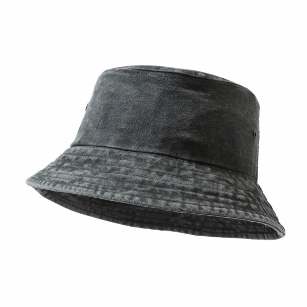 Hip Hop Solid Color Bucket Hat Wide Edge Washed Denim Fisherman Hat Foldable Thin Boonie Hat Summer Season