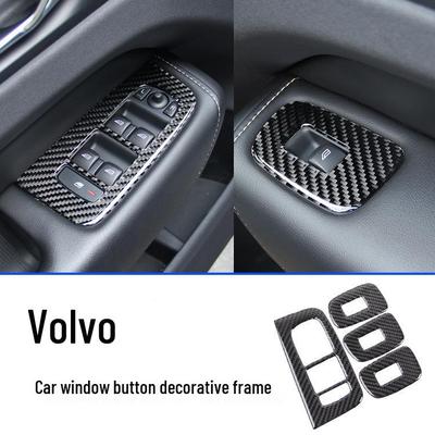 Наклейка на кнопку стеклоподъемника из углеродного волокна для Volvo XC60/S60/V60