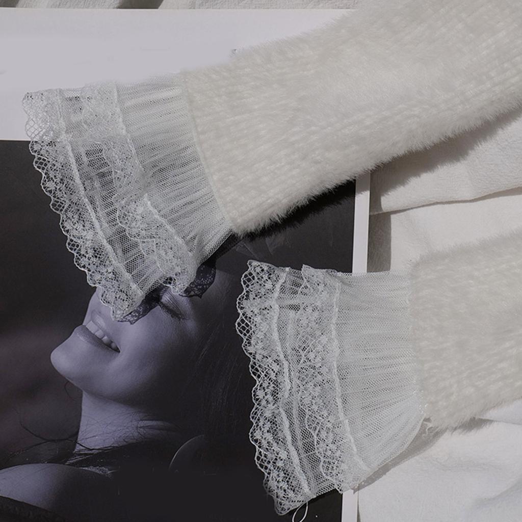 Съемный плиссированный расклешенный рукав накладные кружевные манжеты белый плиссированный браслет декоративные женские свадебные платья аксессуары ADM