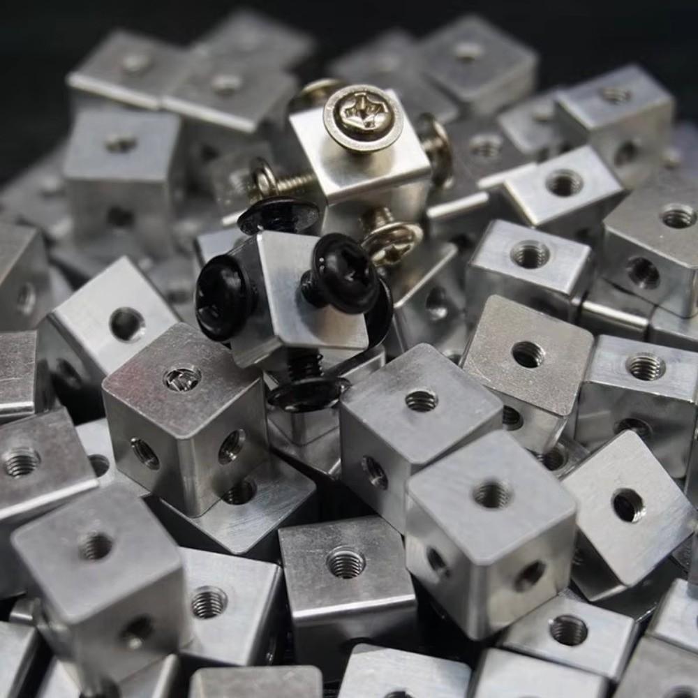 10pcs 10PCS Aluminum Threaded Cube Square Connector Block Aluminum Extrusion Profile