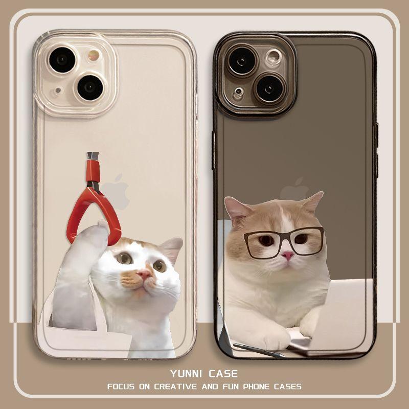 Забавный Рабочий Кот черный Прозрачный Чехол для Телефона Для iPhone 17 16 15 11 12 14 13 Pro Max Mini X XR 7 8 Plus SE4 17E Милые Чехлы Fundas