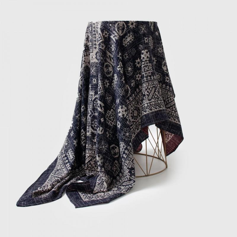 Double-sided Mystic Graphic Silk Wool Scarf Square Shawl Women Commute