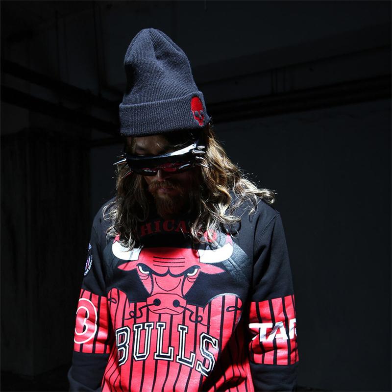 Мужская вязаная шапка с черепом, зимняя шапка унисекс, шапка в стиле хип-хоп, теплая повседневная кепка