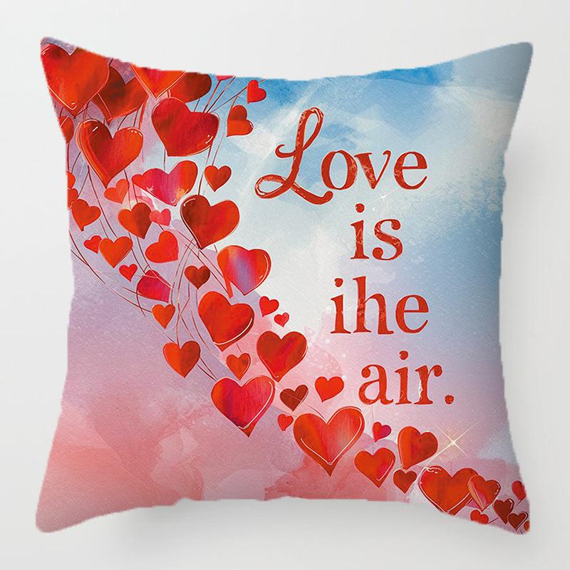 Home Decor Love in the Air Heart Printed Pillow Covers Pattern Cushion Cover Suitable for Sofa Bedroom Car Pillow Cover