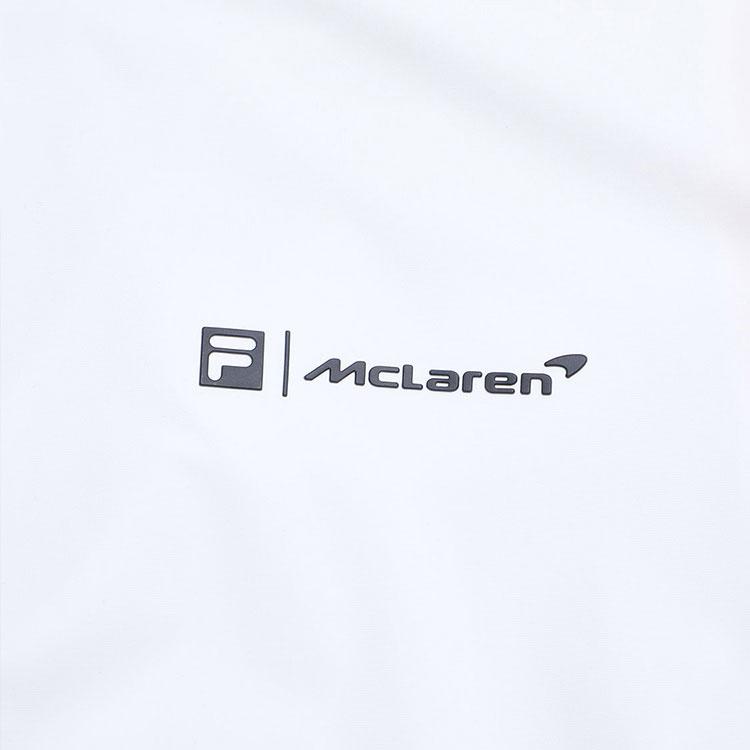 Fila X McLaren Golf Series Принт логотипа буквой Воротник-стойка Футболка-поло с коротким рукавом Женские футболки-поло Нефритово-белый A11W325126F-WT