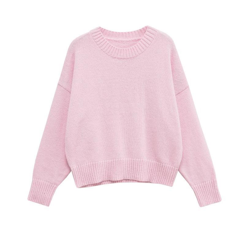 European and American style new women's fashionable versatile cross-border foreign trade wholesale soft flat knit sweater
