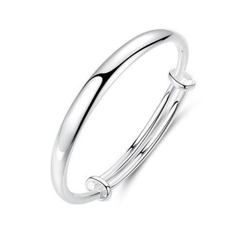 Серебряный браслет S999 Полностью серебряный женский двойной браслет Bu Guang Face Push Pull Классический универсальный браслет для подарка на фестиваль матери