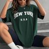 Blessyuki New York Letter Print T-shirts Female Summer Basic O-neck Tees Casual Retro Streetwear Ladies Harajuku Plus Size Tops