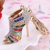 Shoes Pendant Keychain Rhinestone Keyring Key Holder Decor