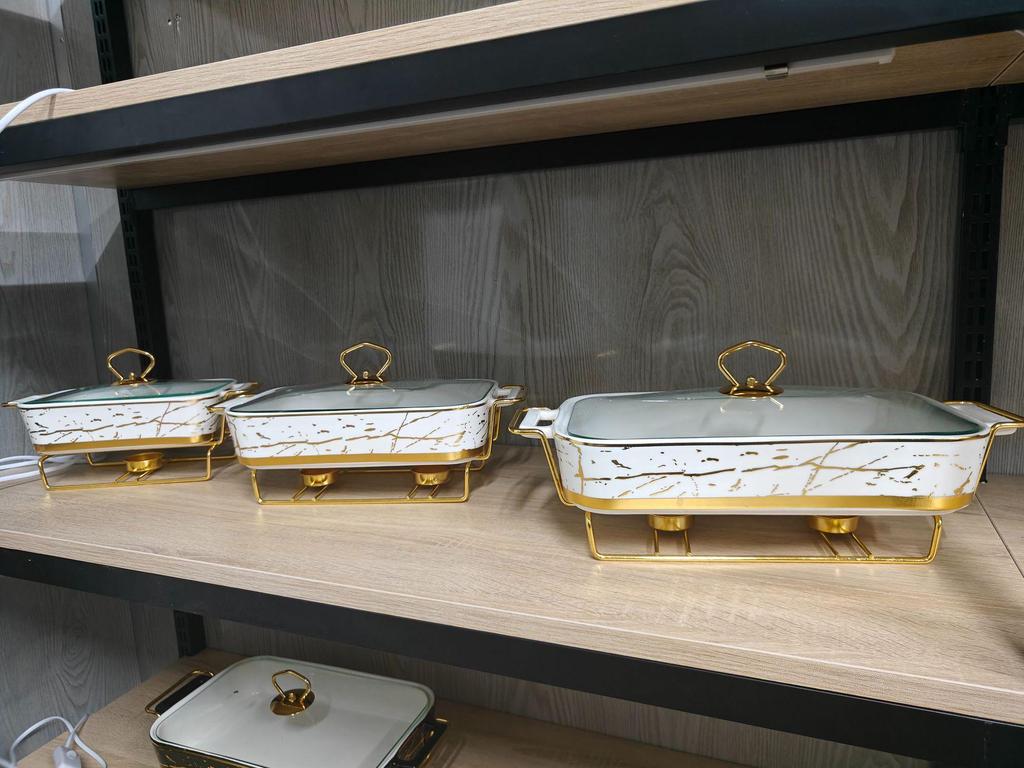 Керамический поднос Nordic с двумя ушками: Легкая роскошная посуда для выпечки, подогрева свечей или подачи супов и сухих блюд.