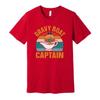 Gravy Boat Captain Unisex T Shirt With Retro Sunset Stripes And Sailor Hat Emble