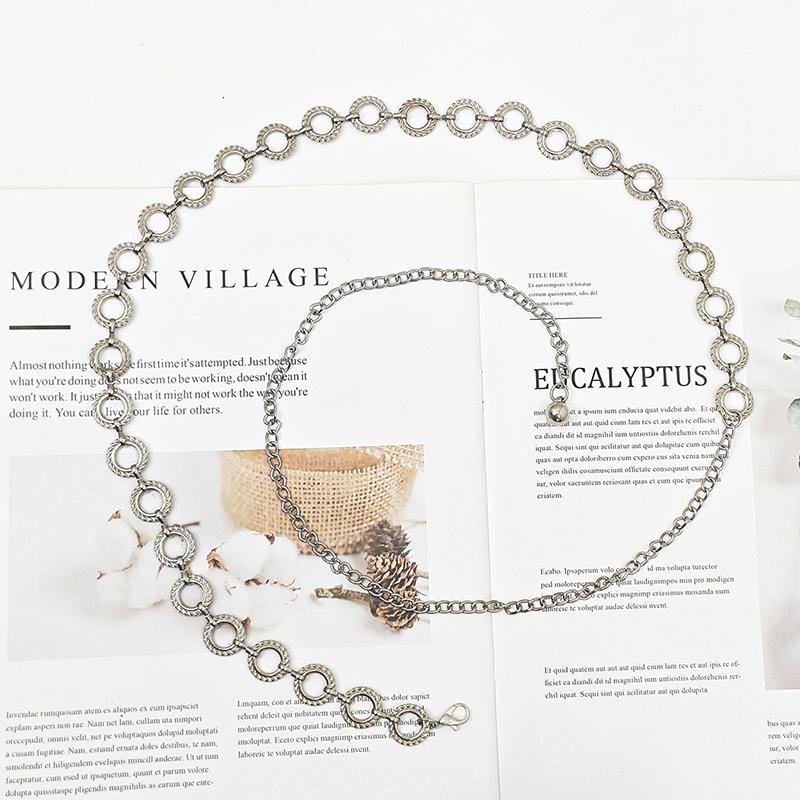 Элегантный круглый металлический пояс для женщин ретро золото серебро резной ажурный пояс модное платье украшение