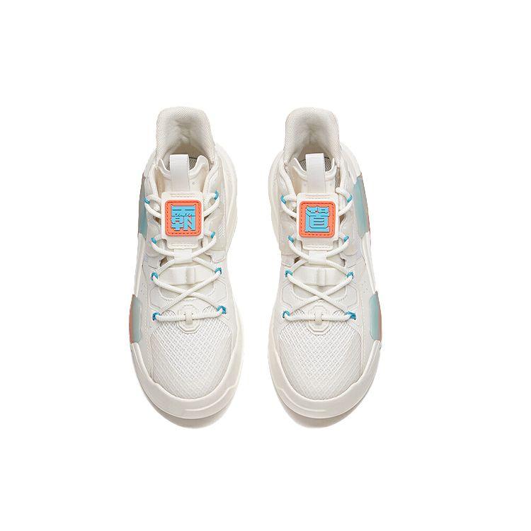 Anta Badao Fabric Synthetic Leather Wrap Warm Non-Slip Low-Top Skate Shoes Women Skate Shoes White Orange Blue 122138081-1