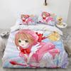 Аниме Cardcaptor Sakura Постельное белье Пододеяльник Простыня Печатный комплект постельного белья Наволочка Кровать Полный Queen King Размер Одеяло Спальня