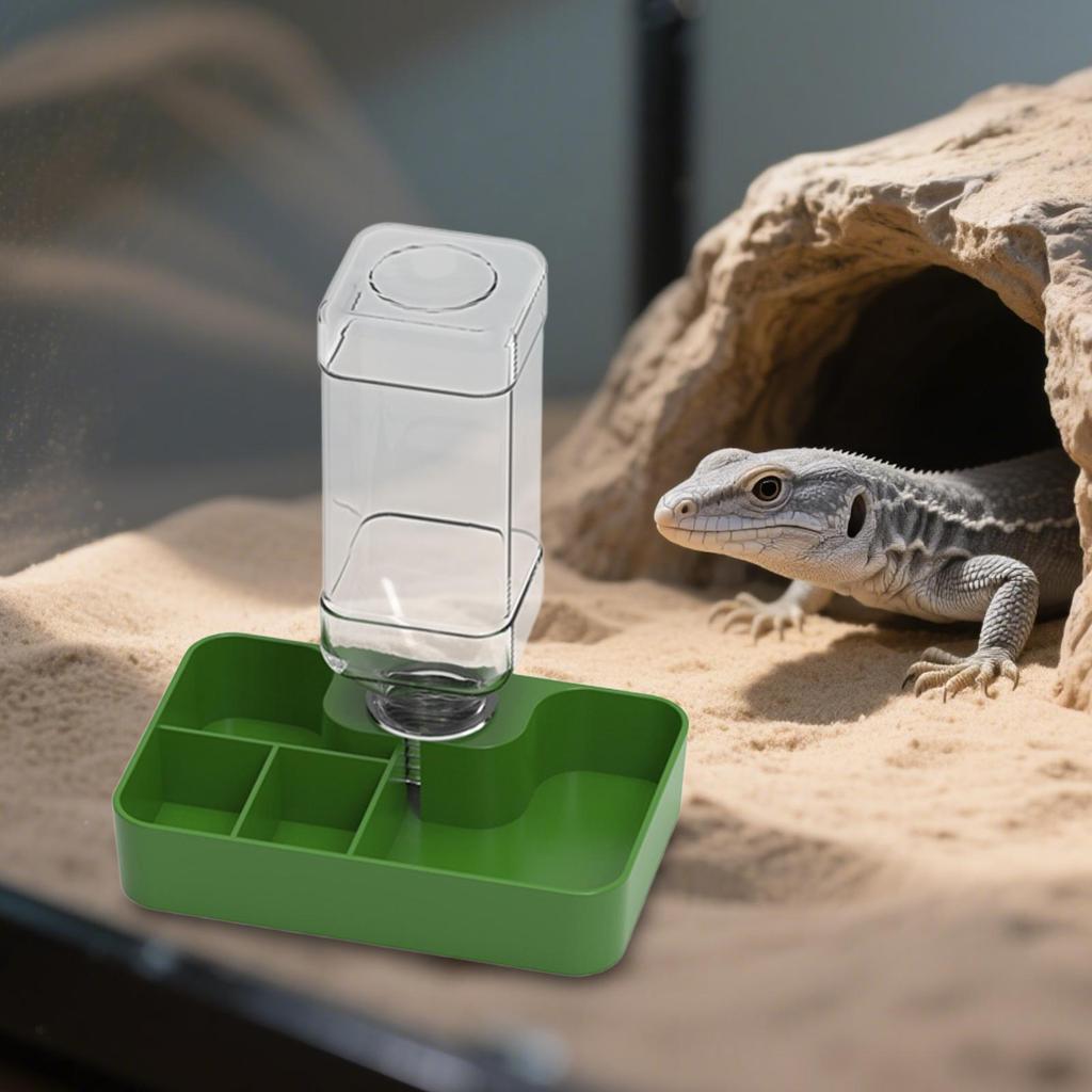 Reptile Feeder Amphibians Accessory Multi Compartments Automatic Water Dispenser for Chameleon Snake Gecko Turtle Tortoise