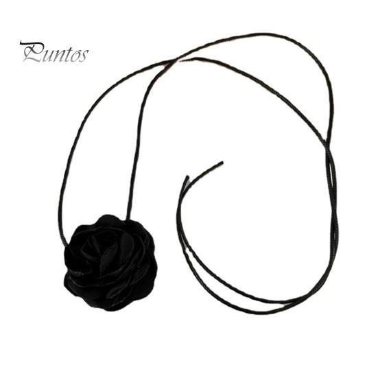Женское колье-чокер с 3D цветком розы, черно-белое элегантное ожерелье на шнуровке с регулируемым воротником на бретельках, товары для вечеринок