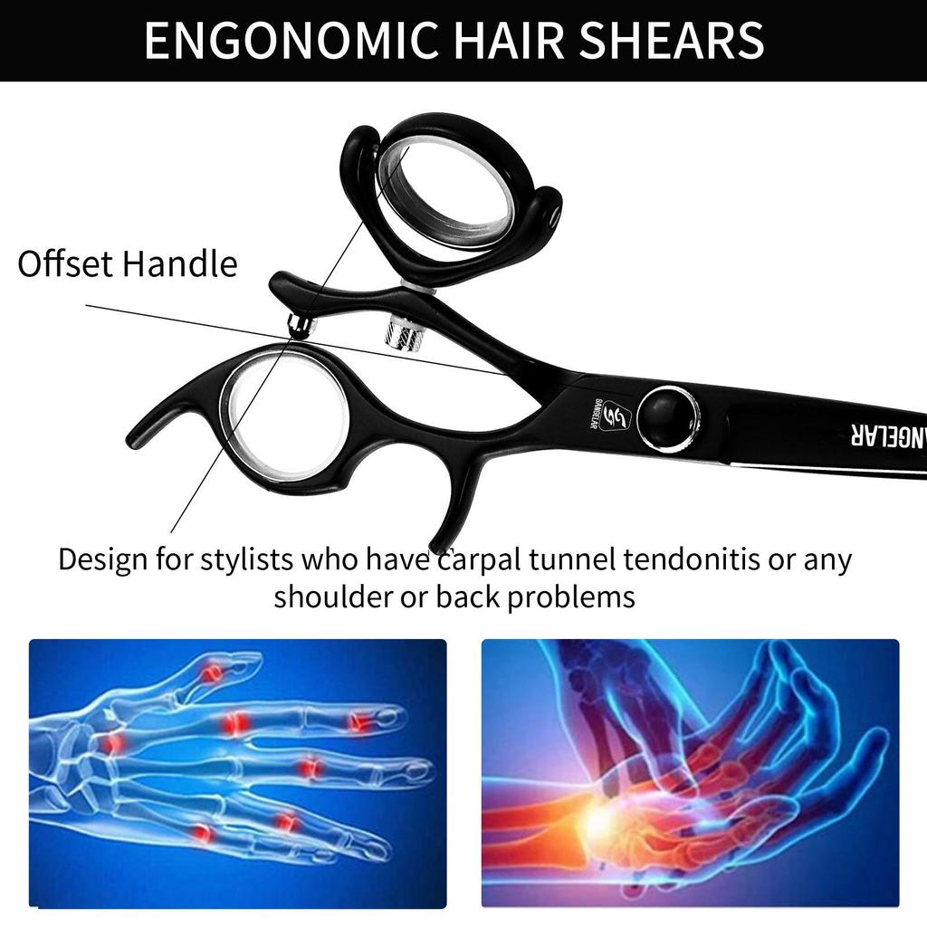 SANGELAR 6 Inch Top Grade Hair Scissors Professional Hairdressing Tools Barber and Salon Using,Special Handle Design,Recommendation