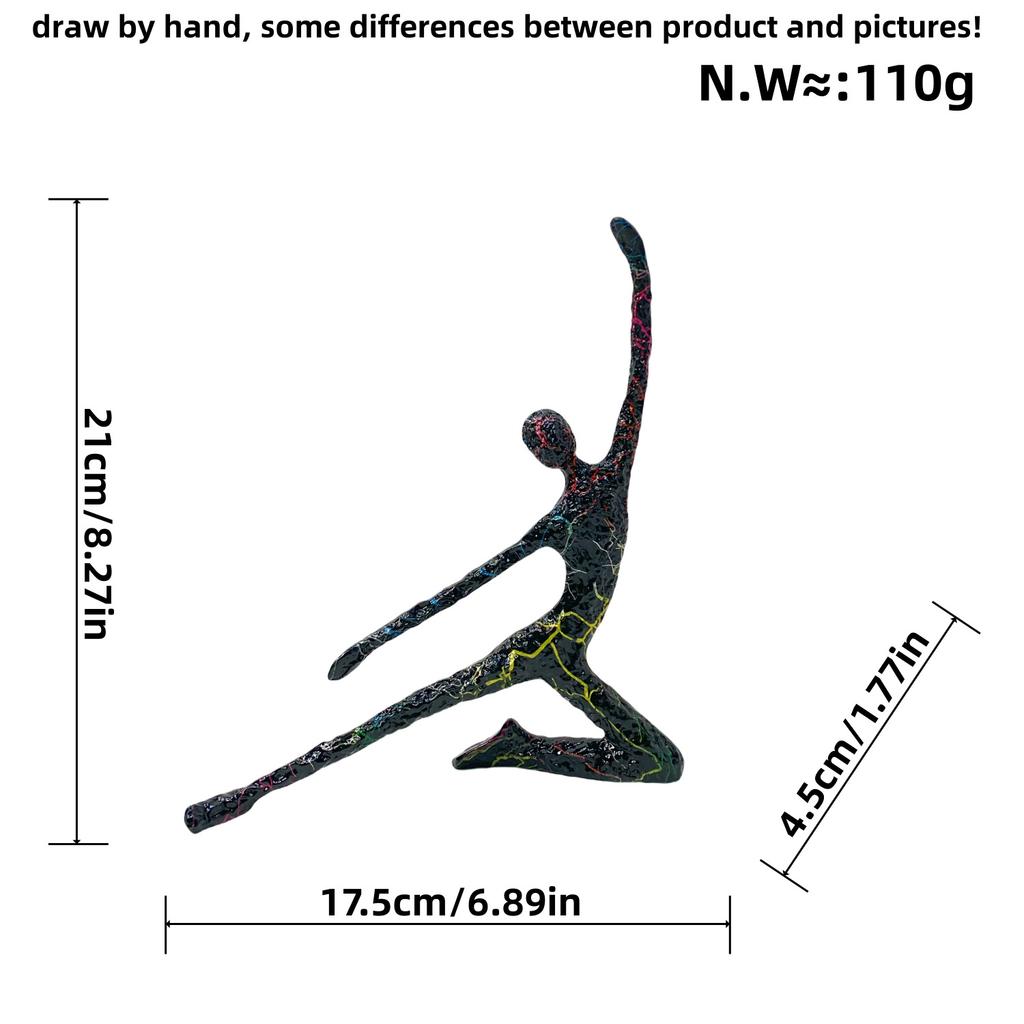 Abstract Yoga Figure Statues Colorful Graffiti Art Figurine Modern Style Home Living Room Desktop Wine Cabinets Resin Ornaments