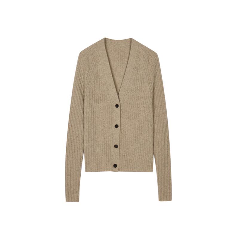 Женский трикотажный кардиган с V-образным вырезом, облегающего кроя, с длинными рукавами