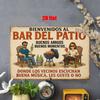 2D Flat, 2D, 1pc Metal Wall Sign, Plaque Wall Decoration, Spain Welcome To the Terrace Bar Theme Iron Mural, Ideal for Home Yard