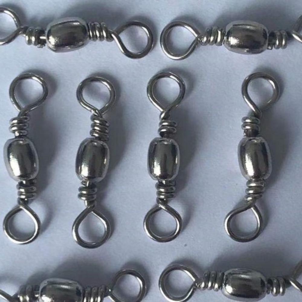100pcs Solid Ring Fishing Snap Connector Stainless Steel Fishing Connector New Heavy Duty Ball New