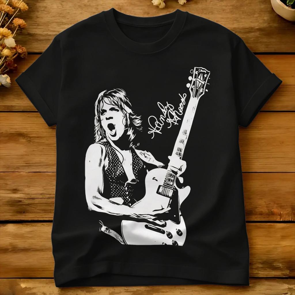 Unisex Unisexs Tshirt Randy Rhoads T Shirts Hippie Beach Tees Classic 100 Cotton Tops Gift
