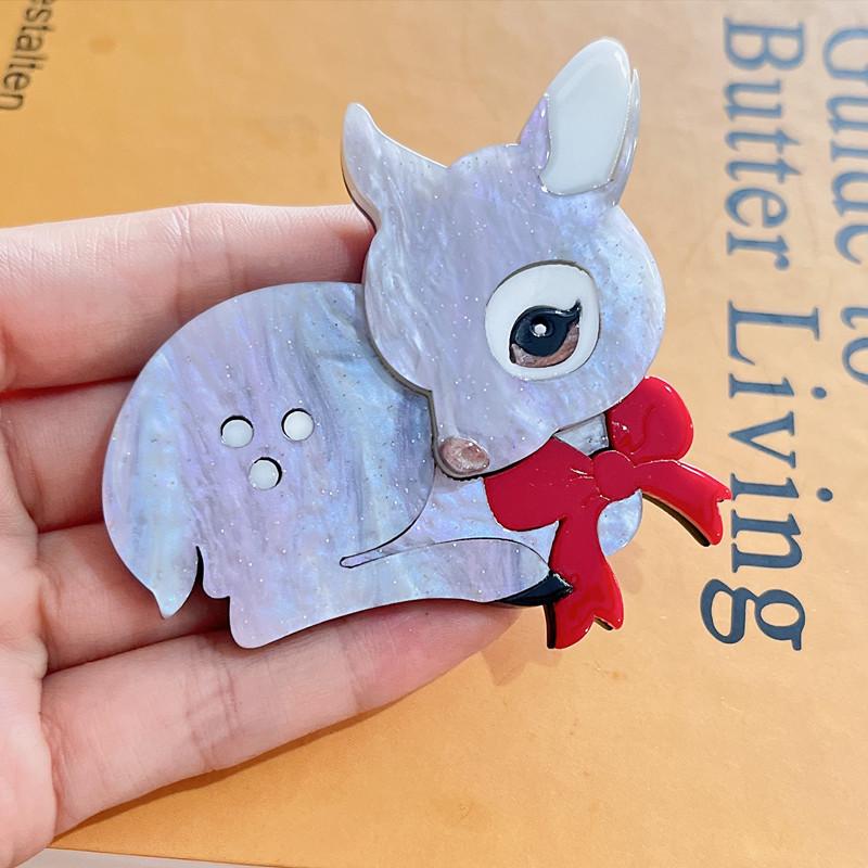 Deer Brooch Clip Fashionable Acrylic Animal Corsage Bag Accessories