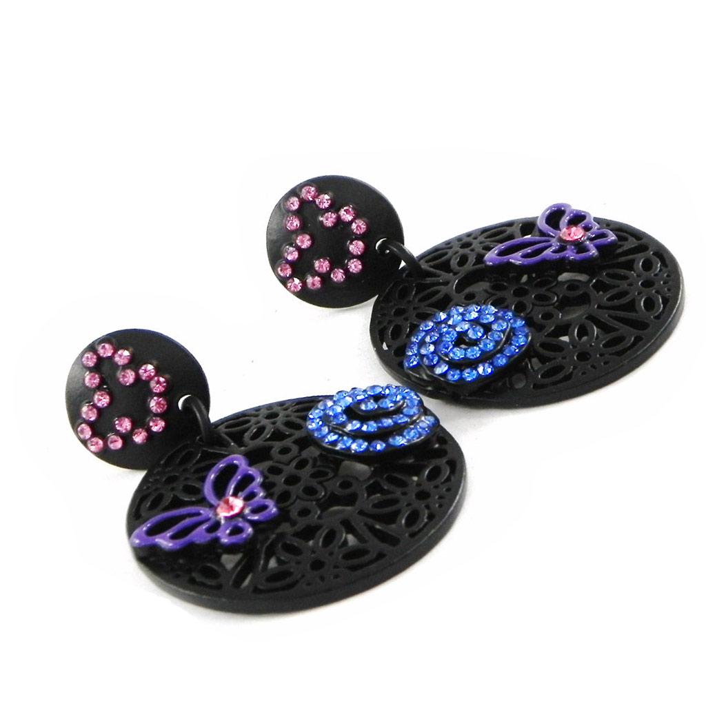 NOA [H8882] - Дизайнерские серьги "Кармен" сине-фиолетовые.