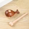 Wooden Fish Ornament Smooth Surface Whale Shape Block Toy Ornament Percussion Instrument