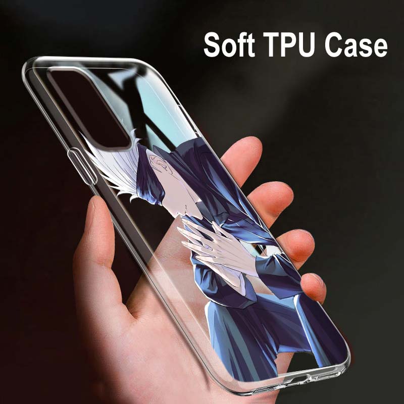 Jujutsu Kaisen Gojo For OPPO Reno7 SE 6 5 Z F 4G 5G Find X2 X3 Neo Lite Pro Plus Transparent Soft Phone Case Coque