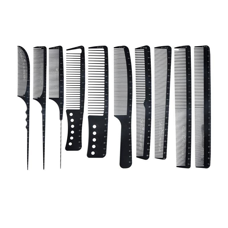 Professional Salon Tools Y1 SERIES Super Quality Hair Cutting Carbon Fiber Comb Hair Rat Tail Comb for Barber