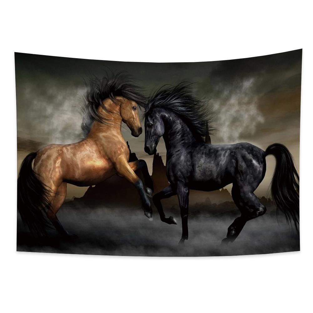 Серия «Скачущая лошадь» Гобелен Настенный хиппи Богемное украшение Гобелен Фон Ткань Гостиная Комната Домашний декор