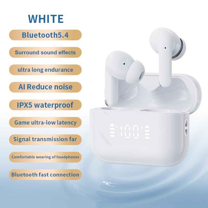 Беспроводные Bluetooth-наушники с двумя микрофонами ANC+ENC, интеллектуальным шумоподавлением, длительным временем работы от аккумулятора и превосходным качеством звука